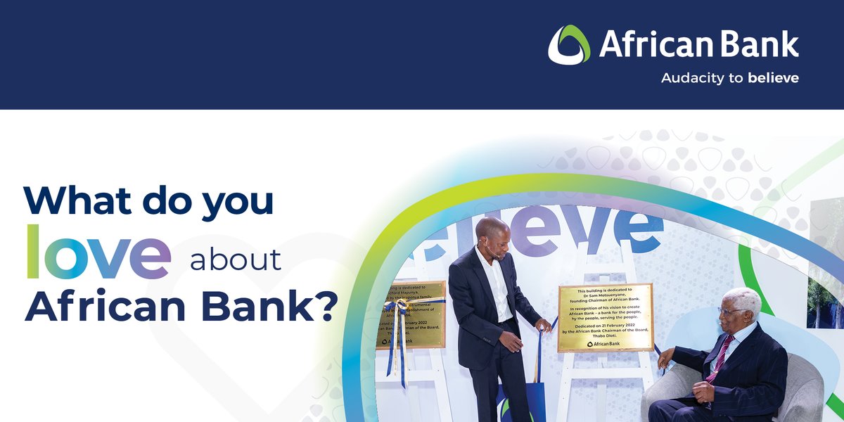 AfricanBank's tweet photo. #AfricanBank is more than simply a bank. It’s a mission manifesting itself as a bank. We want to help our customers reach their audacious goals & inspire them to reach their #AudaciousGoals, just as our founders did when they started the bank with just R70.
#AudacityToBelieve https://t.co/z8sIuVGZJp