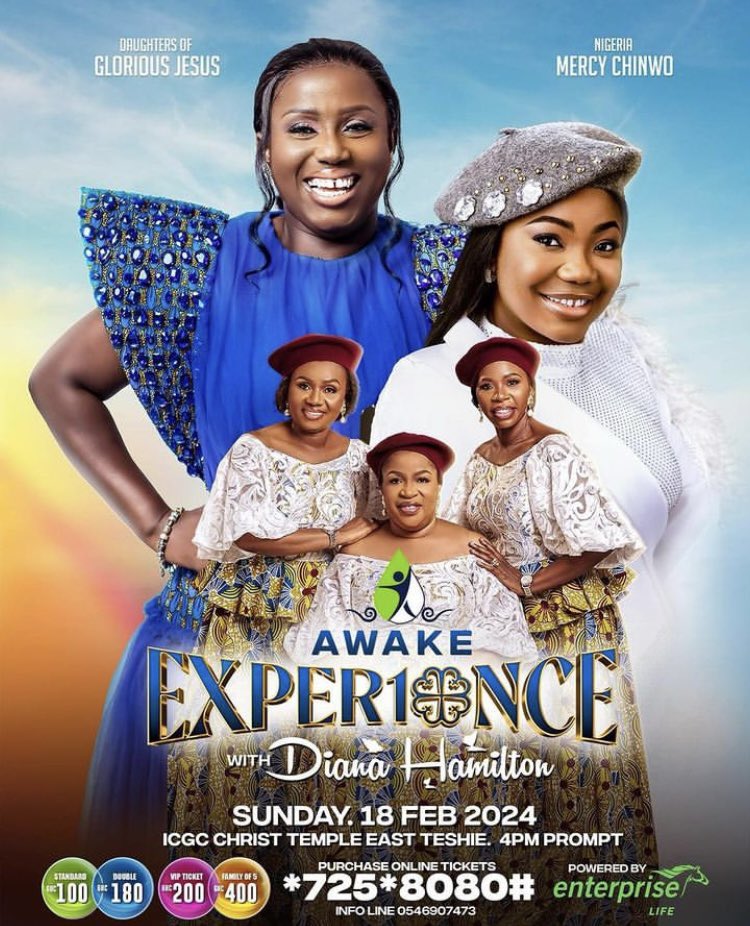 mx24gh's tweet image. An experience like never before. Get ready for #AwakeExperience with @dianaahamilton 

Also ministering is #mercychinwo and #daughtersofgloriousJesus 

#mx24gh #funfearlessfactual #mx24events