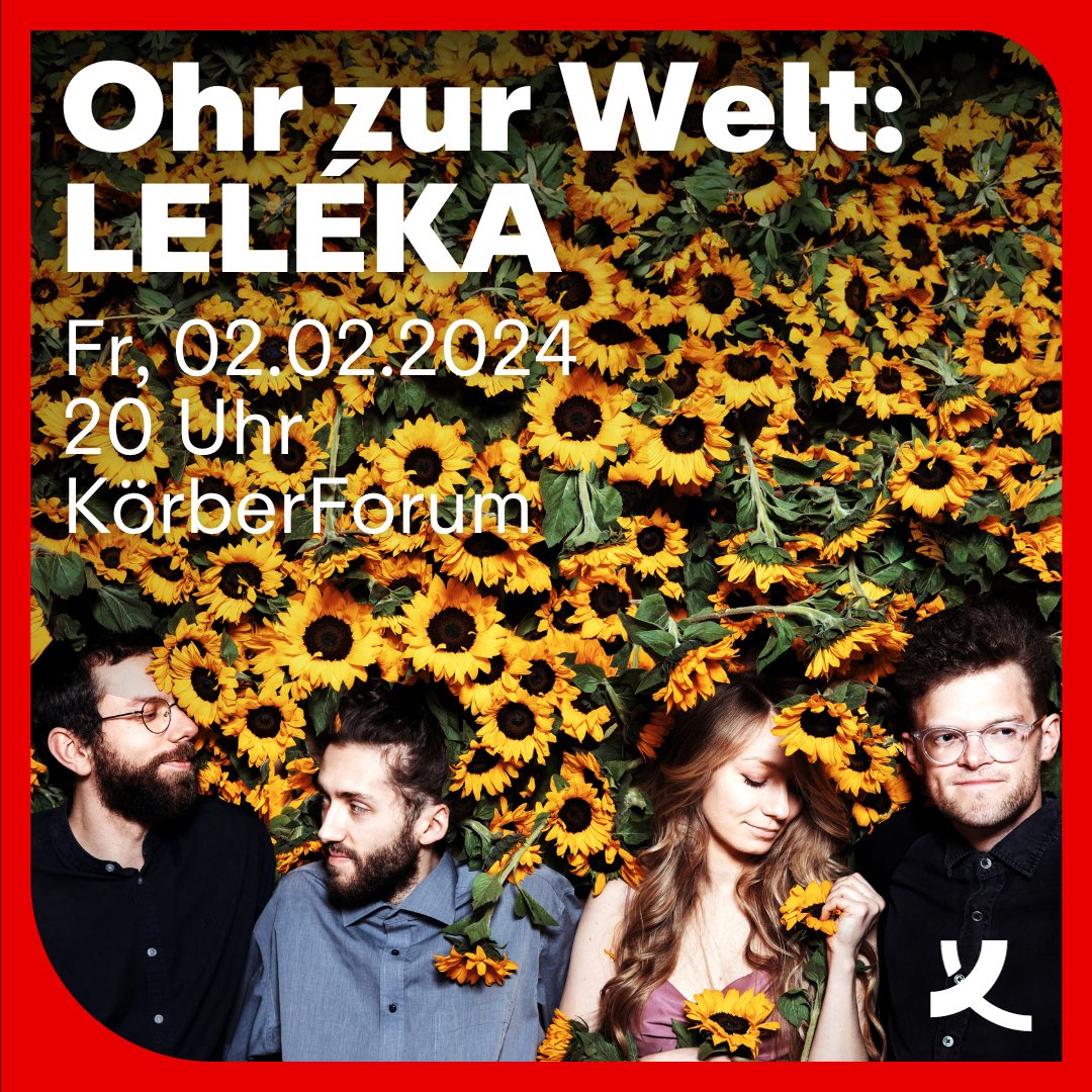 🎤 LELÉKA ist ein Berliner Jazz-Quartett und bedeutet auf ukrainisch „Storch“ – ein Symbol für Frühling und neues Glück. Im @KoerberForum lassen sie traditionelle, ukrainische Lieder in neuem Licht erklingen! Hier anmelden! 👉 koerber-stiftung.de/veranstaltunge… 🤝 @KoerberKultur