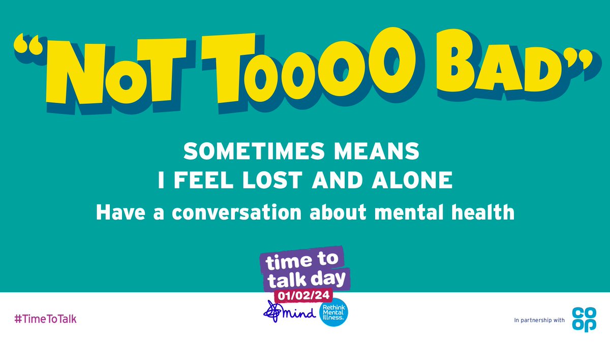 It's #TimeToTalkDay.  

It's often easier to tell people you're 'fine' or 'not too bad' then to share your real feelings. But the more we open up about our mental health, the easier it will be to say how we actually feel. 

Start having a conversation about mental health today.