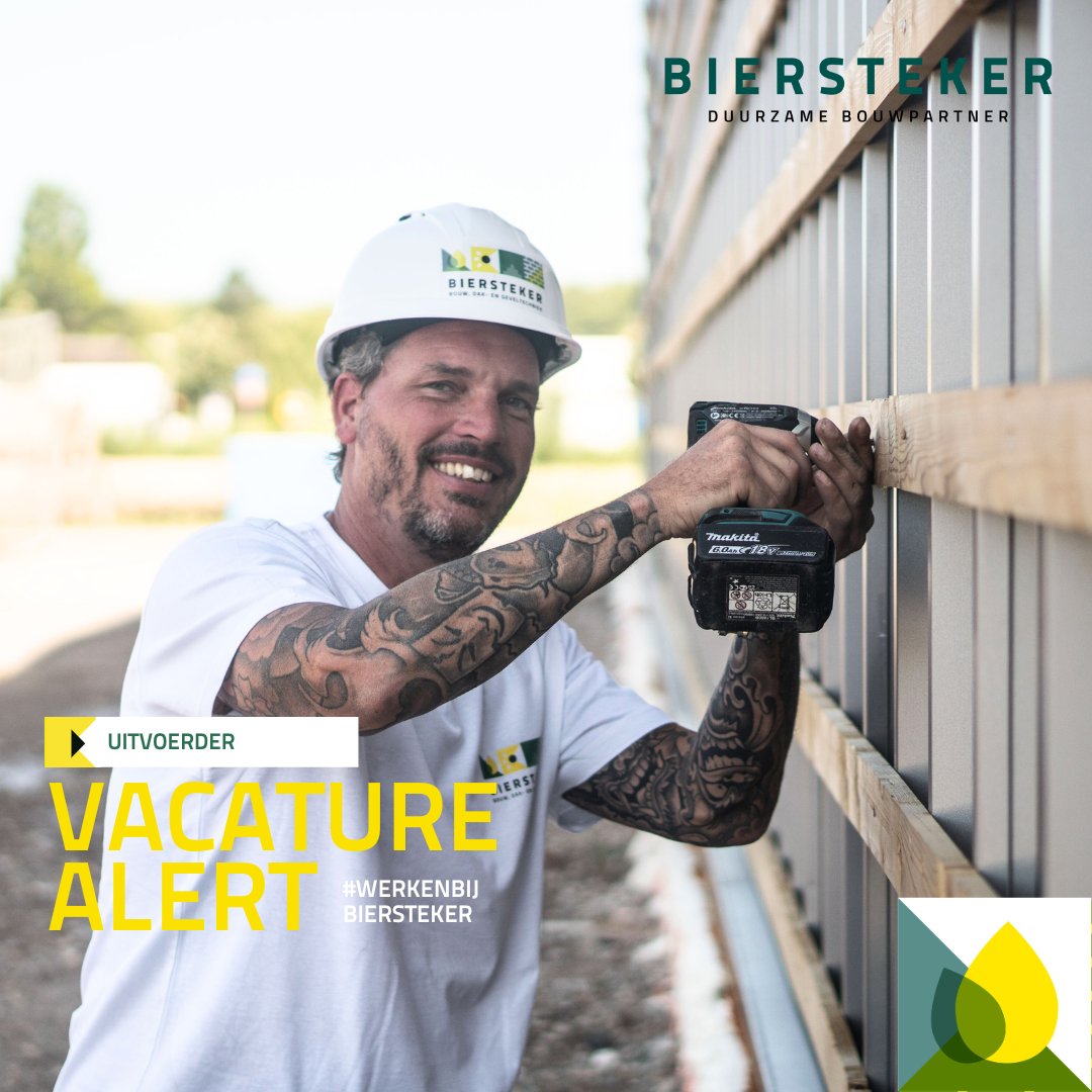 𝗨𝗶𝘁𝘃𝗼𝗲𝗿𝗱𝗲𝗿 𝗯𝗶𝗷 𝗕𝗶𝗲𝗿𝘀𝘁𝗲𝗸𝗲𝗿? 𝗪𝗶𝗷 𝘇𝗼𝗲𝗸𝗲𝗻 𝗷𝗼𝘂! 👈

Ben jij goed in het coördineren van werkzaamheden en instructies geven aan monteurs op een project? 
> biersteker.nl/vacatures/uitv…

#uitvoerder #werkenbijbiersteker #biersteker
