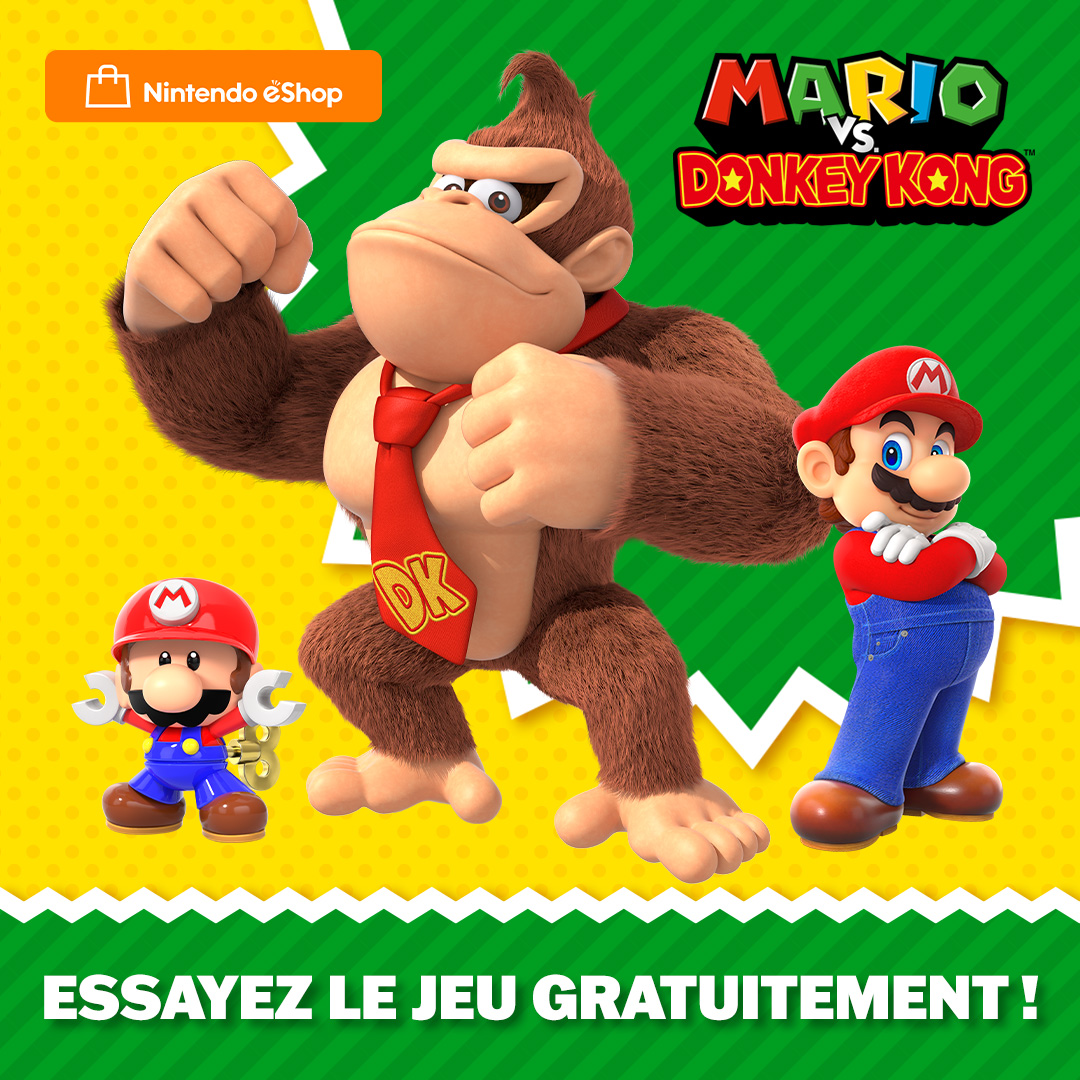 Mettez votre adresse et vos méninges à l'épreuve dans une sélection de niveaux (+ un bonus si vous les terminez tous) avec la démo gratuite de #MariovsDonkeyKong disponible sur le Nintendo eShop !

Téléchargez-la ici 🔽
spkl.io/60144vCUQ