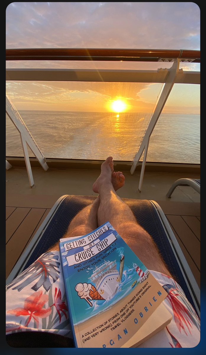 MrMorganOBrien's tweet photo. Love getting pictures like this! I‘m so glad to inform and entertain you, be it through posts, videos, or stories! #travel #reading #cruise #balcony #sunset https://t.co/5eED4NPGb0