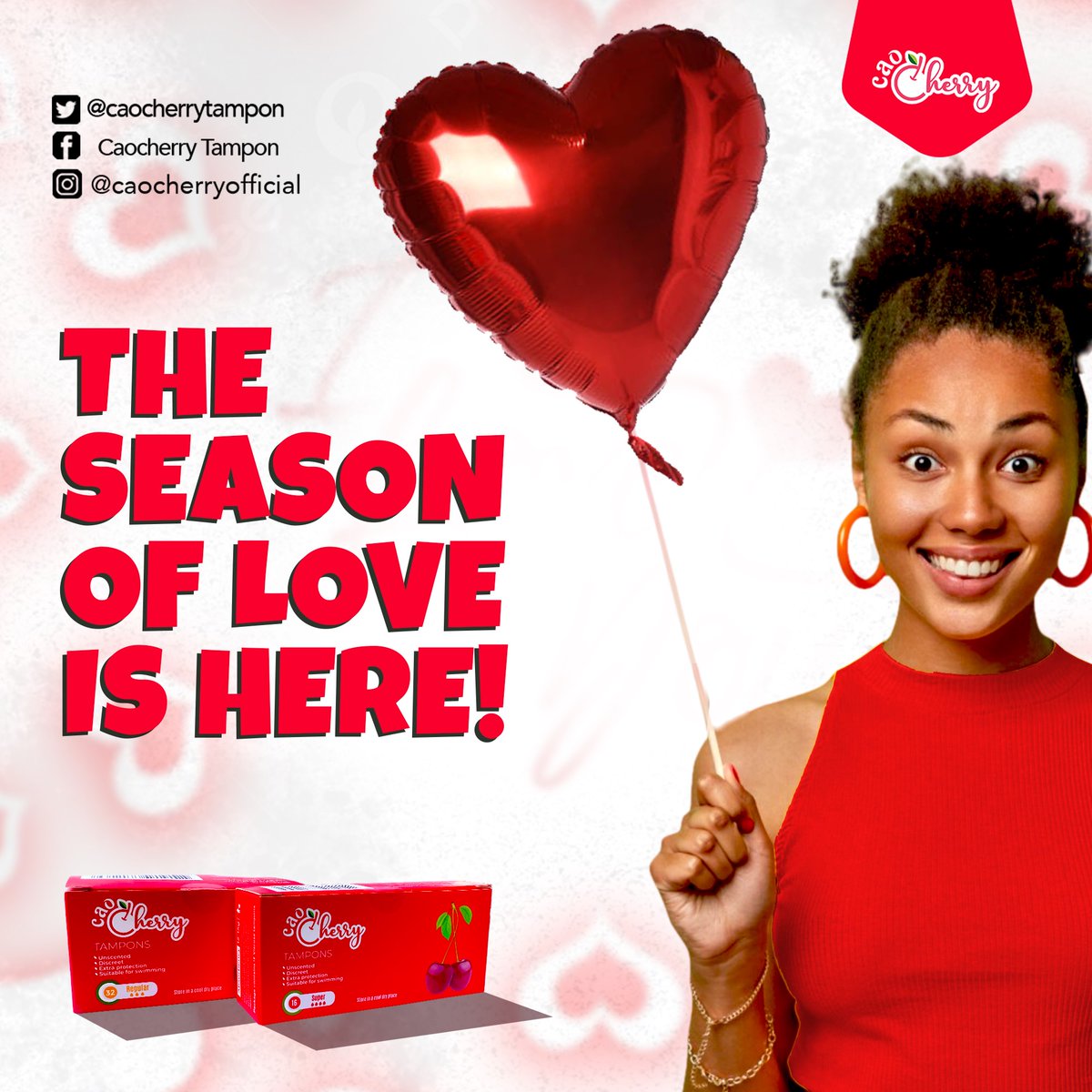 Welcome to the month of love ladies! 
What are you looking forward to the most in this month? 

Share with us.

#PeriodSupport #FeminineCare #FeminineHygiene #MenstrualHealth #CAOCherrytampons