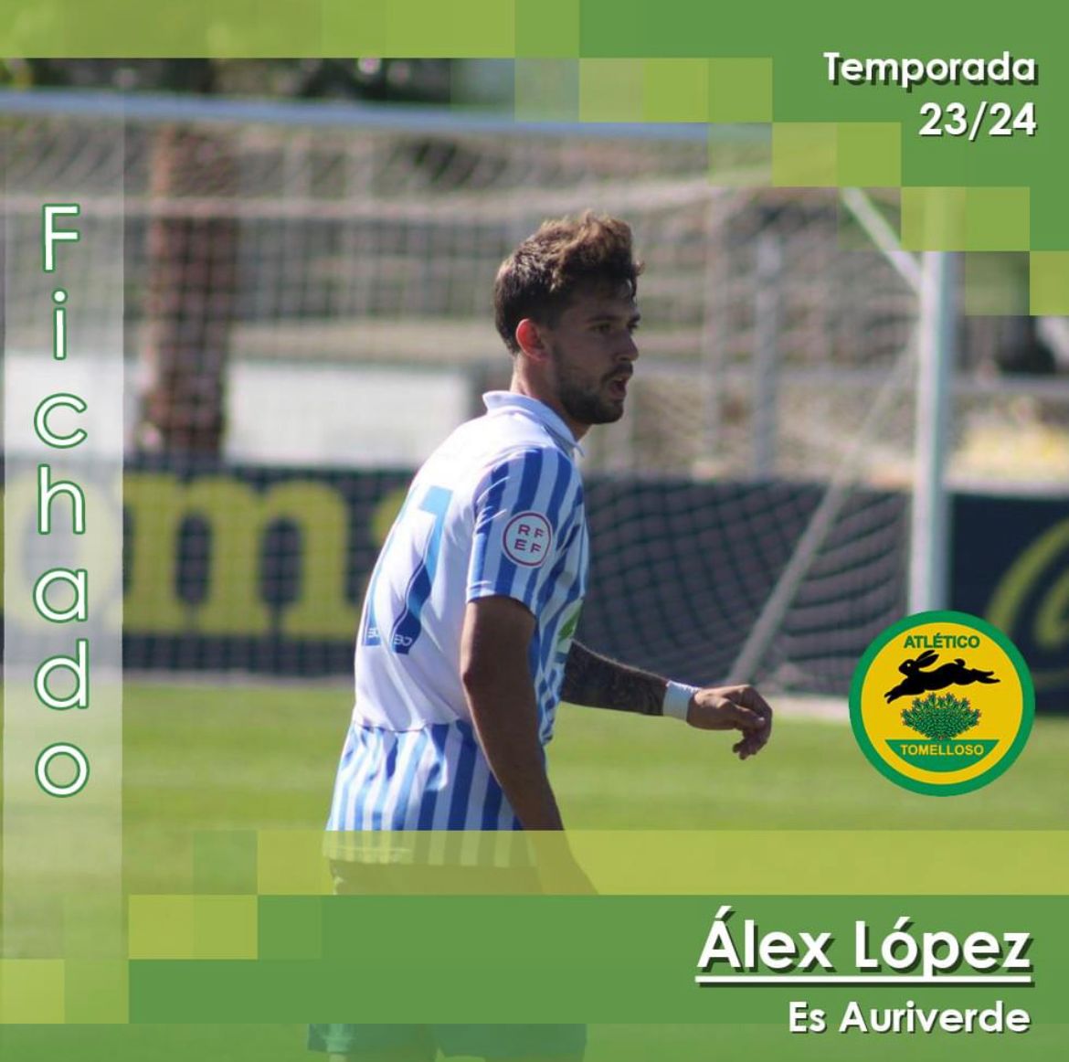 📰 Nuestro futbolista <a href="/Alejandrolm04/">Alejandro López Murcia</a> lucirá la elástica del <a href="/AtlTomelloso/">Atlético Tomelloso 💛💚</a> como nuevo jugador de este club 💪🏻
