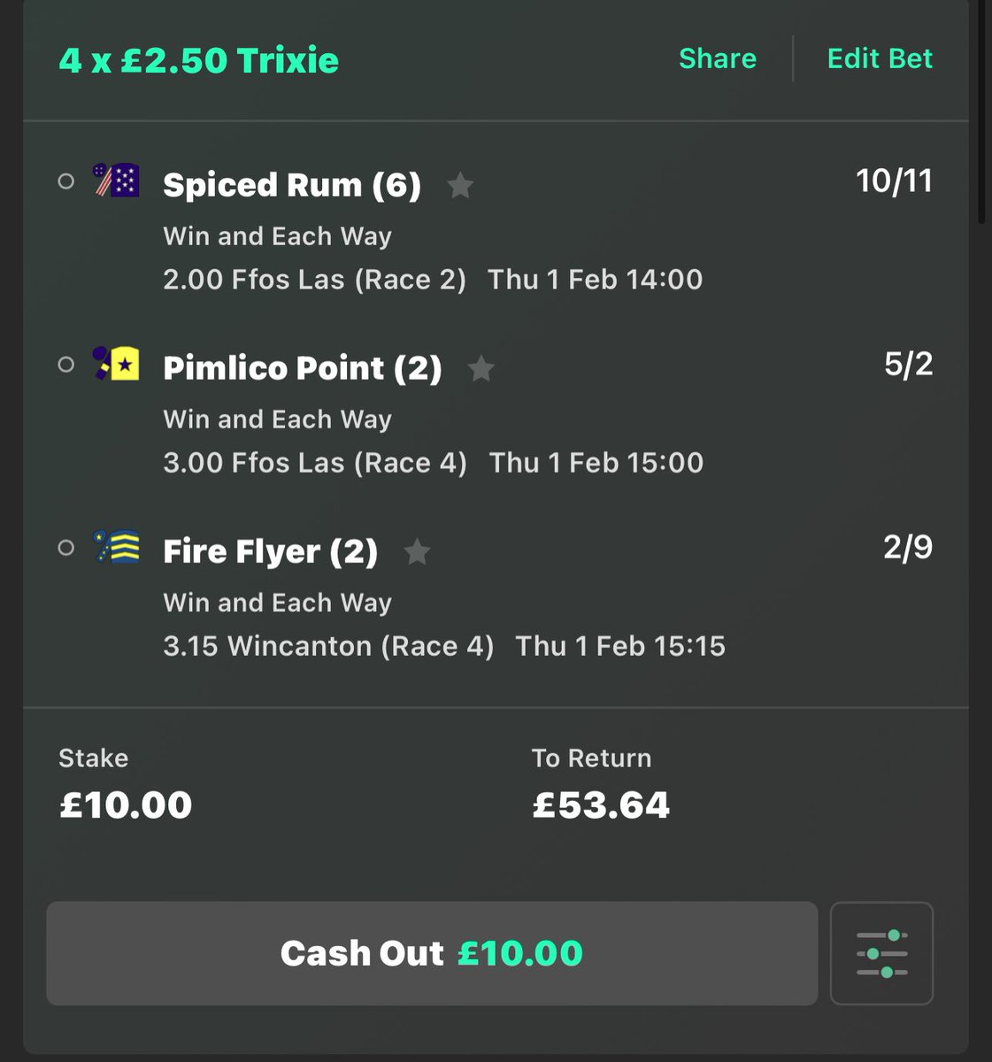 Value_Rus's tweet photo. I’ve played 0.25pts on a trixie, returning just over 5pts🤑

Let’s pray we get a full house today 👌🤞 https://t.co/8SPpcCZXo3