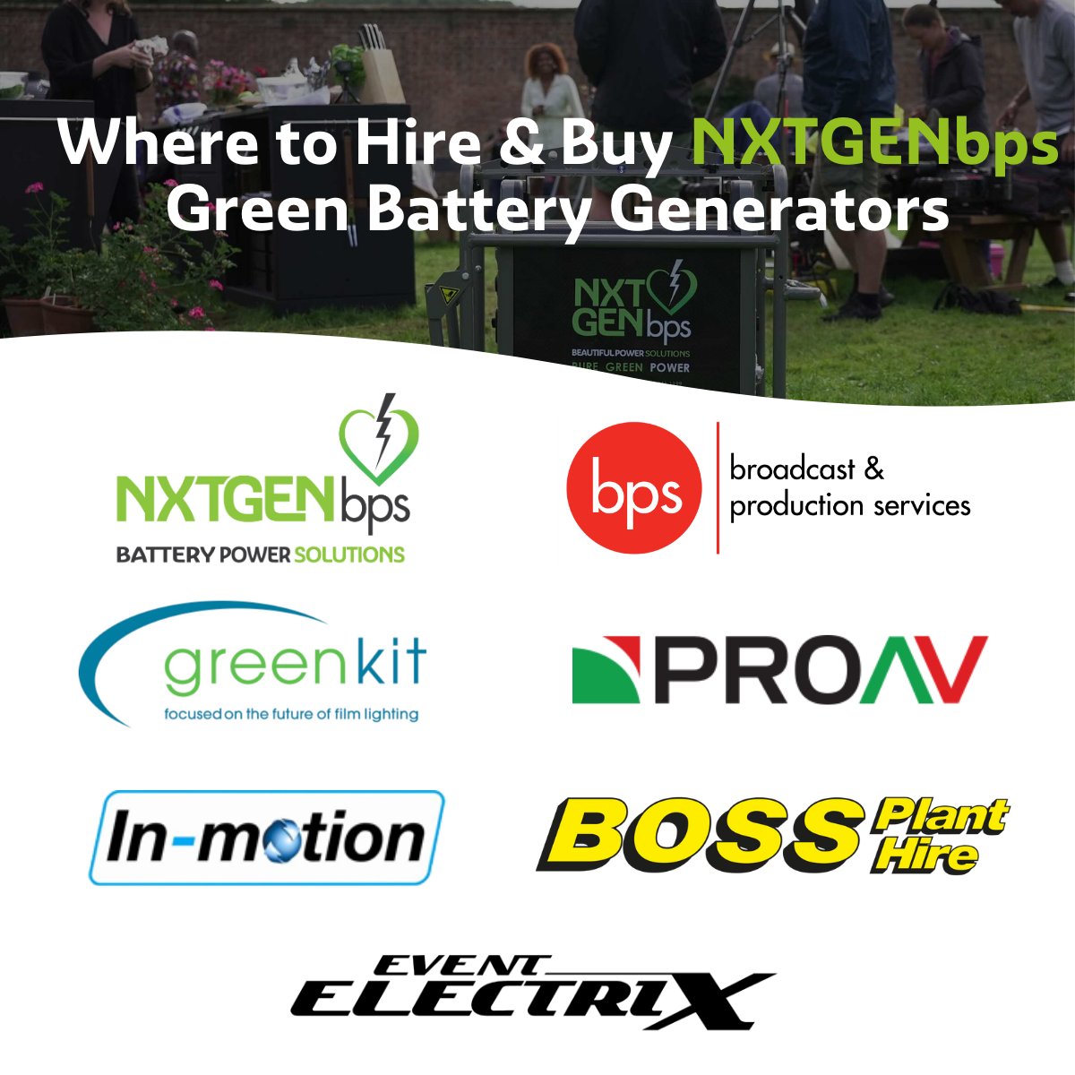 Our #portablepower products, like the #Meerkat and #Goat #batteries are now available for hire or purchase through our trusted partners.

Find out more: bit.ly/3UuDJNw

#batterypower #greenenergy #sustainability @greenkitlondon <a href="/BPS_TV/">BPS - Broadcast & Production Services</a> <a href="/ProAV/">ProAV</a> 
#inmotion #eventelectrix