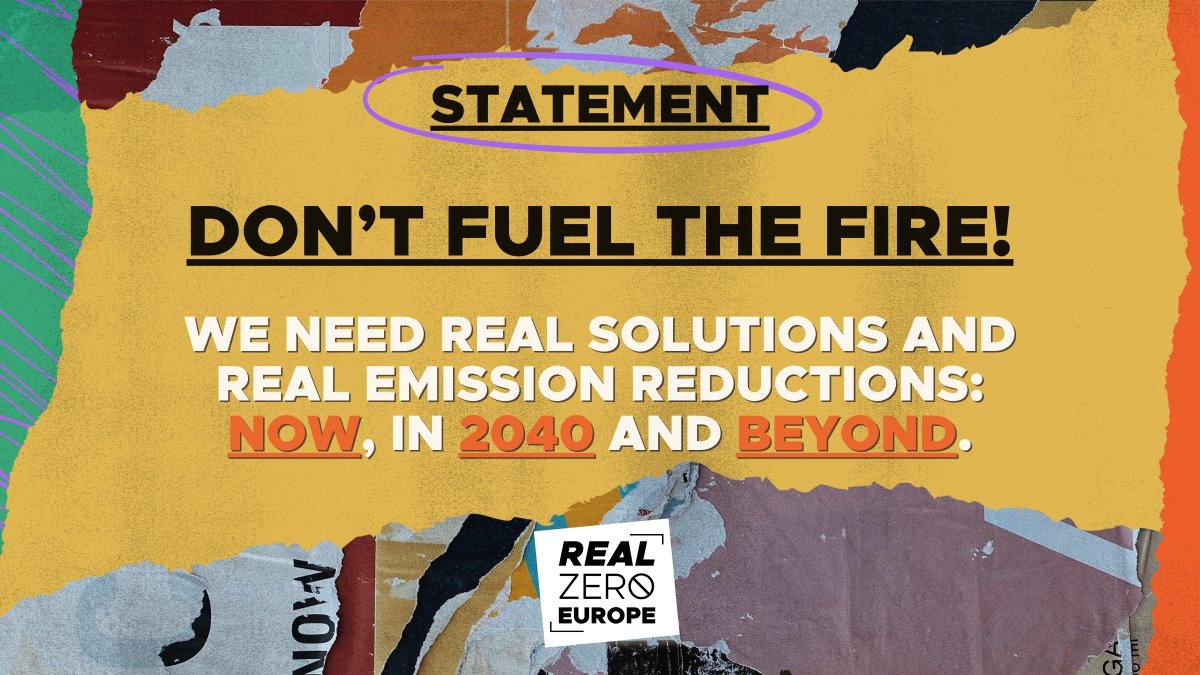 📢Together with 140+ NGOs we ask the EU to be a true climate leader!

Although the EU supported the call for a #fossilfuelphaseout at #COP28 its 2040 climate targets are built on #FalseSolutions such as risky #CarbonRemoval activities!

Read our statement👇realzeroeurope.org/statement-on-t…