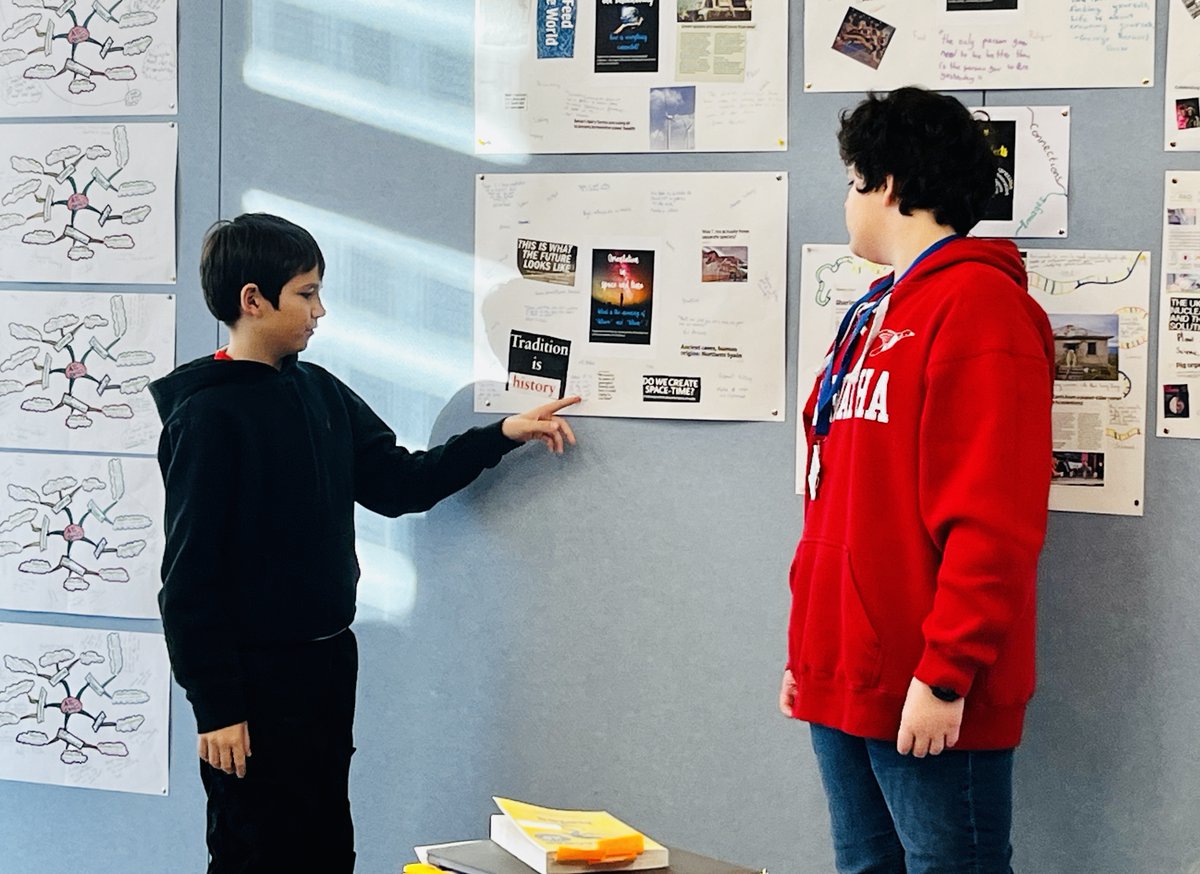 Grade 6 and 7 students construct and share their understanding of the MYP global contexts by creating and presenting collections of images, quotes, keywords and connections inspired by their chosen global context.