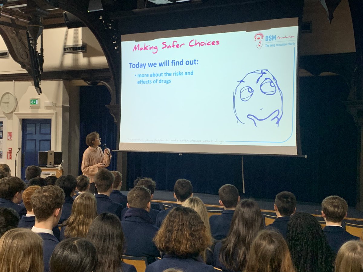 Today, we welcome Fiona and Anjali from @foundationdsm who are speaking to all of S3 about drugs, alcohol and vaping and how to stay safe and sharing Dan’s story. This is supporting the Citizenship lessons we have been teaching this term. #lifeskills