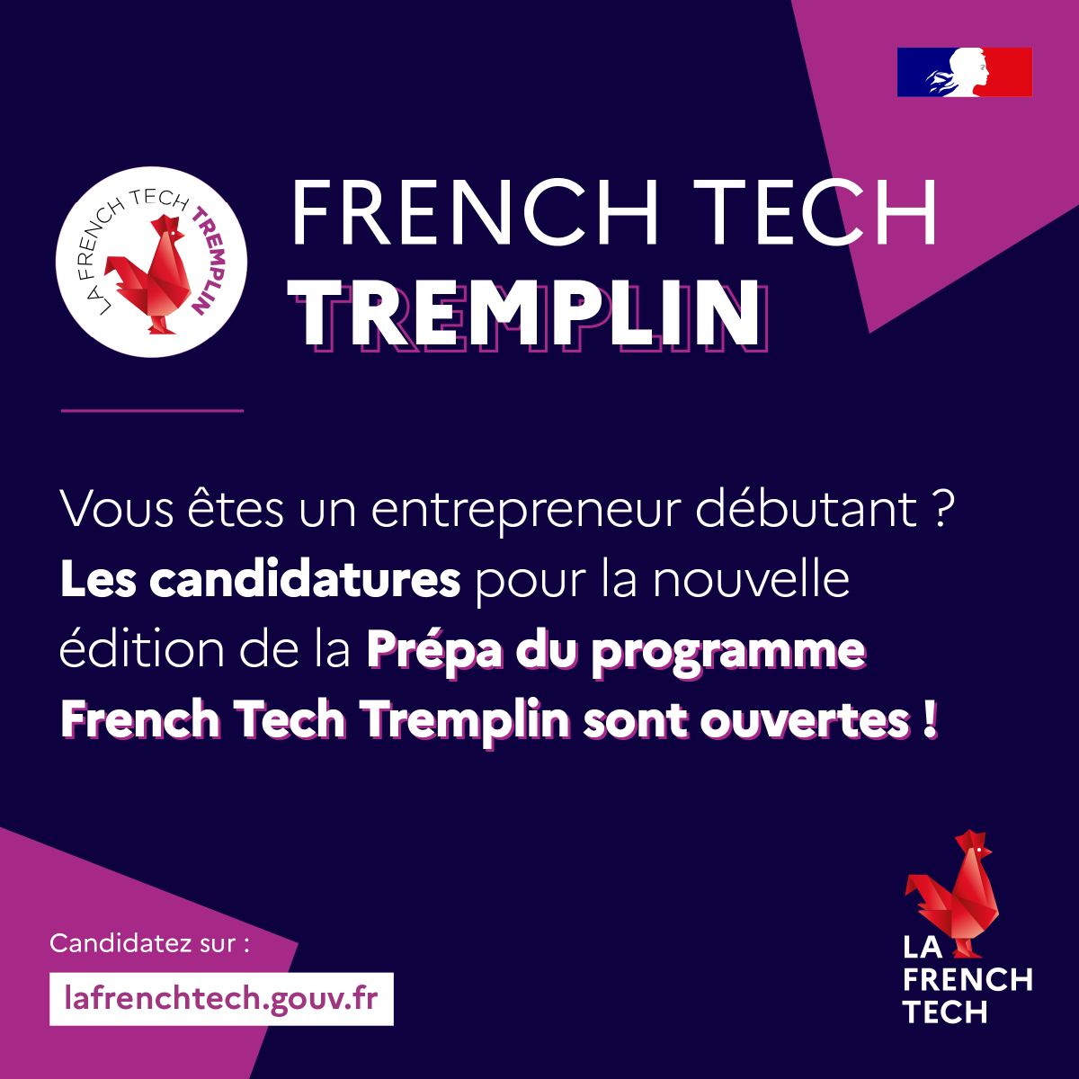 LaFrenchTech's tweet photo. #FrenchTechTremplin 2024 - c'est parti ! 🪂

Retrouvez toutes les informations et critères de sélection pour candidater sur https://t.co/0C8Jqjmbho !

Ne tardez pas, seulement 200 places sont disponibles - fin des candidatures le 1er mars 2024 ! 🚨 https://t.co/CsWaHmdphH