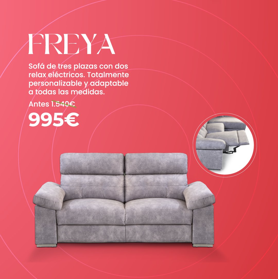 OKSofas_es's tweet image. Modelo FREYA, sofá de tres plazas con relax eléctricos. Totalmente personalizable y adaptable a todas las medidas.

¡¡ Por tan solo 995€ !!

¡Aprovéchate de estas rebajas!
tu tienda más cercana aquí oksofas.es/buscador-de-ti…

#EstoyOK  #rebajas