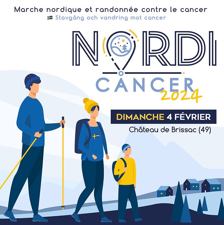 #nordicancer 4 février château de Brissac. Vu le nombre d’inscriptions en ligne, bien supérieures à l’an dernier, ils seront plus de 1000 à marcher contre le cancer avec <a href="/CancerOsons/">Cancer Osons !</a> 💪 et ça n’arrête pas de s’inscrire. Quel soutien 👊