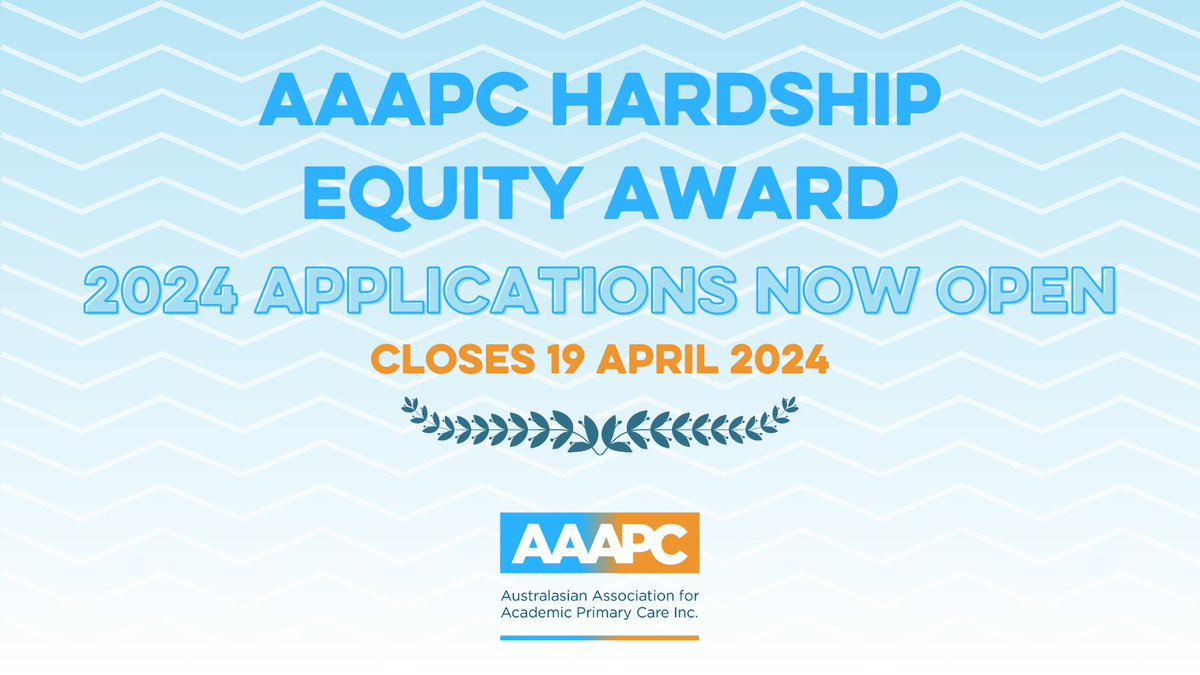 AAAPC_ANZ's tweet image. Nominations for the AAAPC Hardship Equity Awards are open! To recognise AAAPC members who are experiencing financial hardship and other disadvantages to attend the AAAPC Annual Research Conference. Closes 19 April. More info: aaapc.org.au/EquityAwards