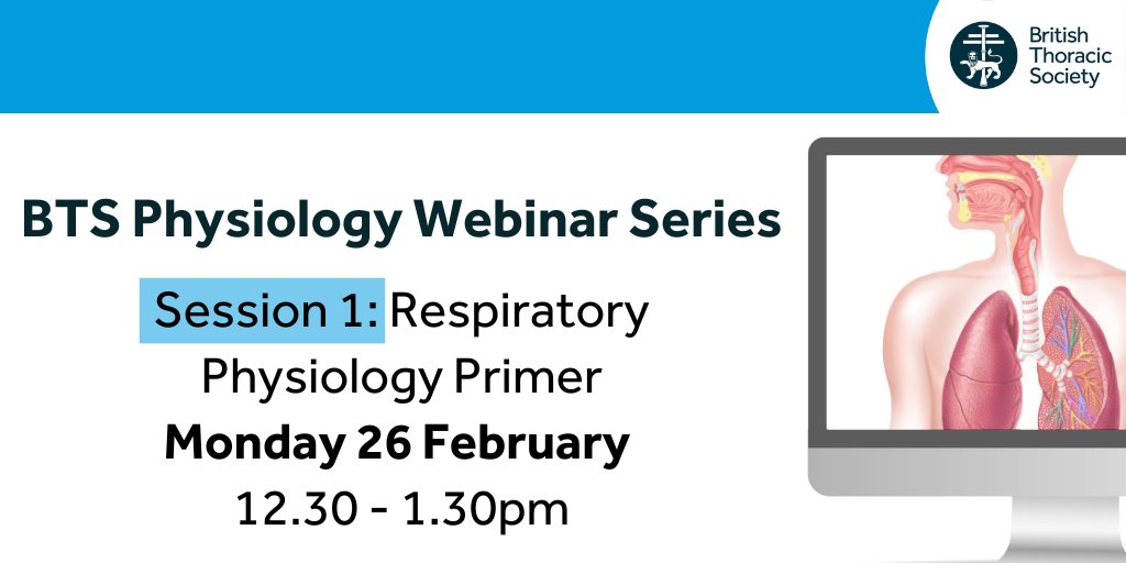This session of the free webinar series will be an introduction to the webinar programme and to the principles of Physiology. 
Further information including a link to registration can be found on our website here: tinyurl.com/zyj89v4
#Respiratory #Physiology