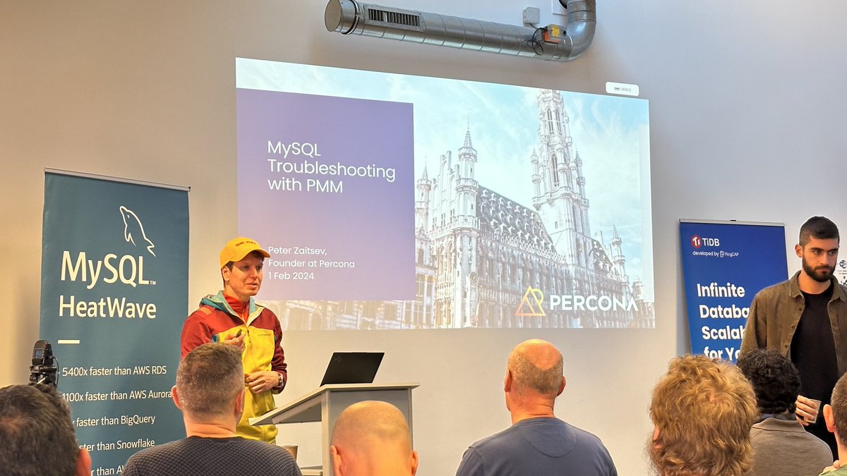 stoker's tweet image. #mysqlbelgiandays2024 continues with ⁦@PeterZaitsev⁩ ⁦@Percona⁩ ⁦@PerconaBytes⁩