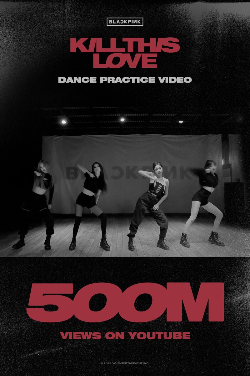 BLACKPINK's tweet image. #BLACKPINK 'Kill This Love' DANCE PRACTICE VIDEO HITS 500 MILLION VIEWS
@Youtube
BLINKs worldwide, thank you so much!

'Kill This Love' DANCE PRACTICE VIDEO
🎥youtu.be/MOwaUlXZxkI

#블랙핑크 #KILLTHISLOVE #DANCE_PRACTICE #안무영상 #500MILLION #YOUTUBE #YG