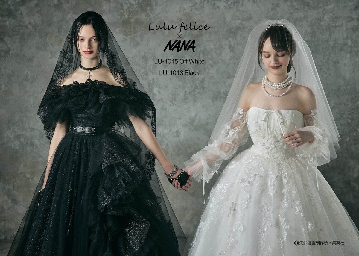 Reiriesz's tweet photo. โอ๊ยยยยยสวยยยยยย😭😭
แบรนด์ชุดแต่งงาน Lulu felice x NANA 
สวยตาแตกมากกกกก ทั้งชุดนานะทั้งชุดเจ้าฮาจิเลย😭😭 https://t.co/fwCqklzOyf