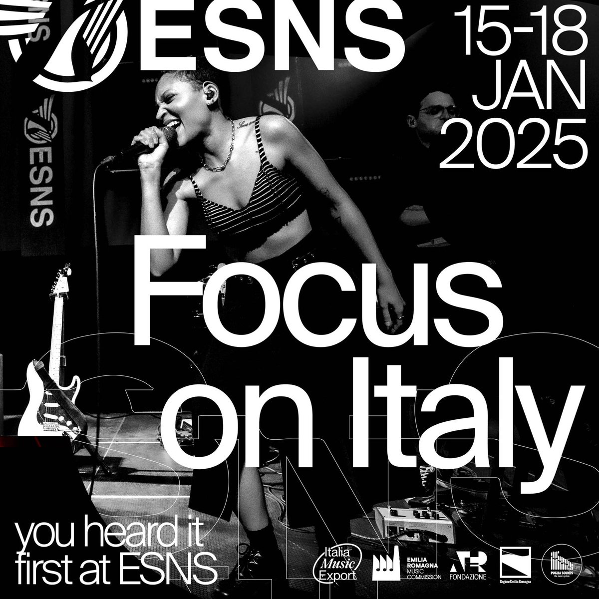 Every year ESNS highlights the very best emerging acts from a different country, showcasing the diversity of musical talent across Europe. We're happy to announce the focus country for 2025 is Italy, in close cooperation with <a href="/itamusicexport/">Italia Music Export</a> and partners 🇮🇹🇮🇹