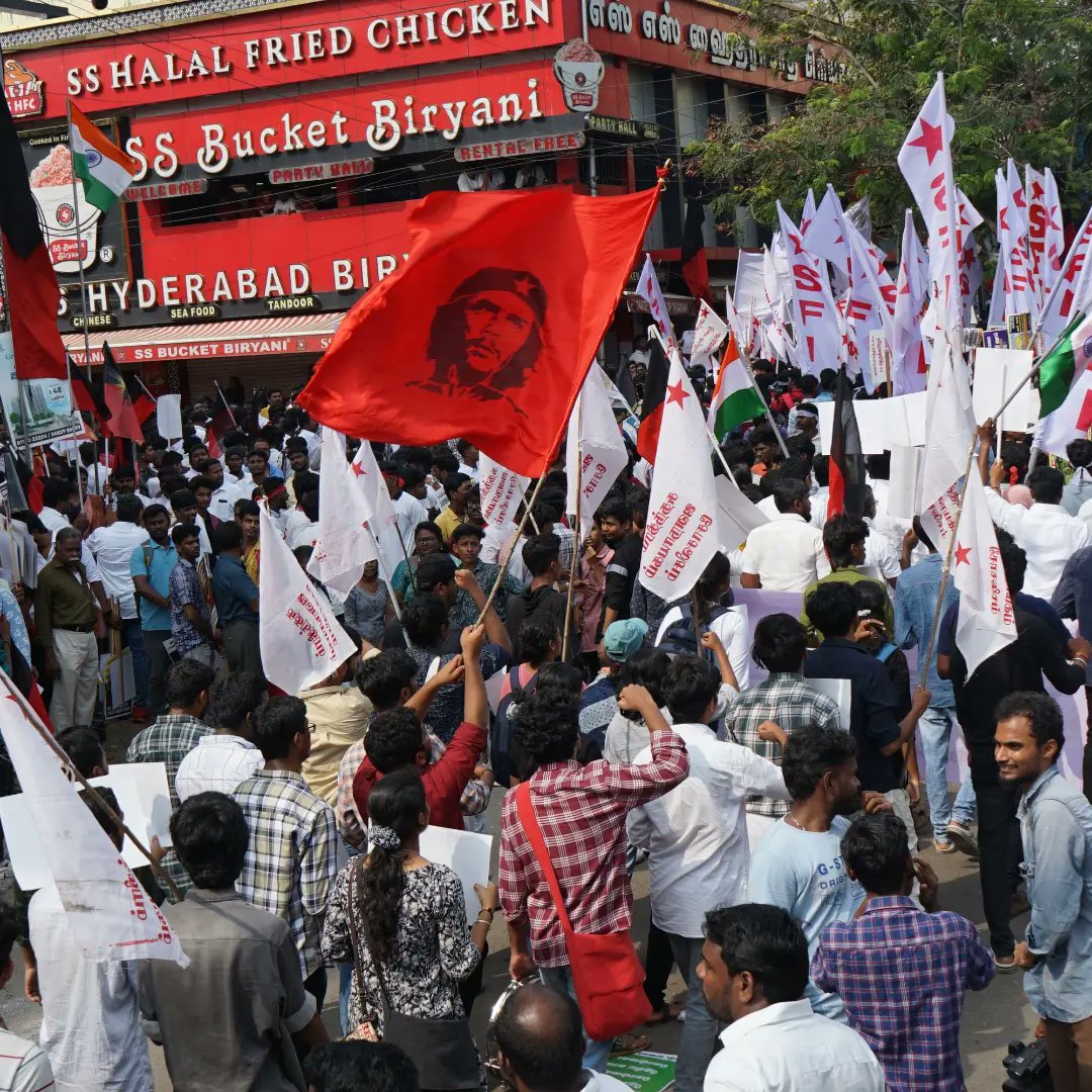 sficcdc's tweet photo. STUDENTS IN ACTION 2.0
CHENNAI RALLY
01 February 2024
#UnitedStudentsOfIndia
#rejectbjp #saveindia
#rejectnep #saveeducation https://t.co/GwehoQkris