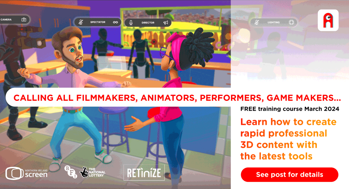retinize's tweet image. ‼️Calling all Filmmakers, Animators, Performers and Game Makers…‼️

Introducing a course in Rapid Animation Prototyping and Production with Animotive!🤩🎥

More information:
hubs.li/Q02jsmzH0

@NIScreen
#Animotive #NIScreen #NIScreenTraining