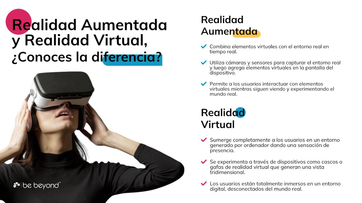 bebeyond_es's tweet photo. ¿Sabes las diferencias entre la Realidad Aumentada y la Realidad Virtual? 🤔
¡Te lo contamos! 🤩

#AR #VR #tenologia #avanceTecnológico https://t.co/nB570nBlOp