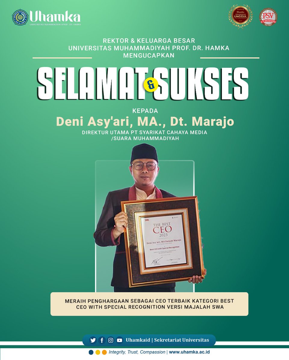 Congrats👏👏👏 <a href="/majalahSM/">Suara Muhammadiyah</a>