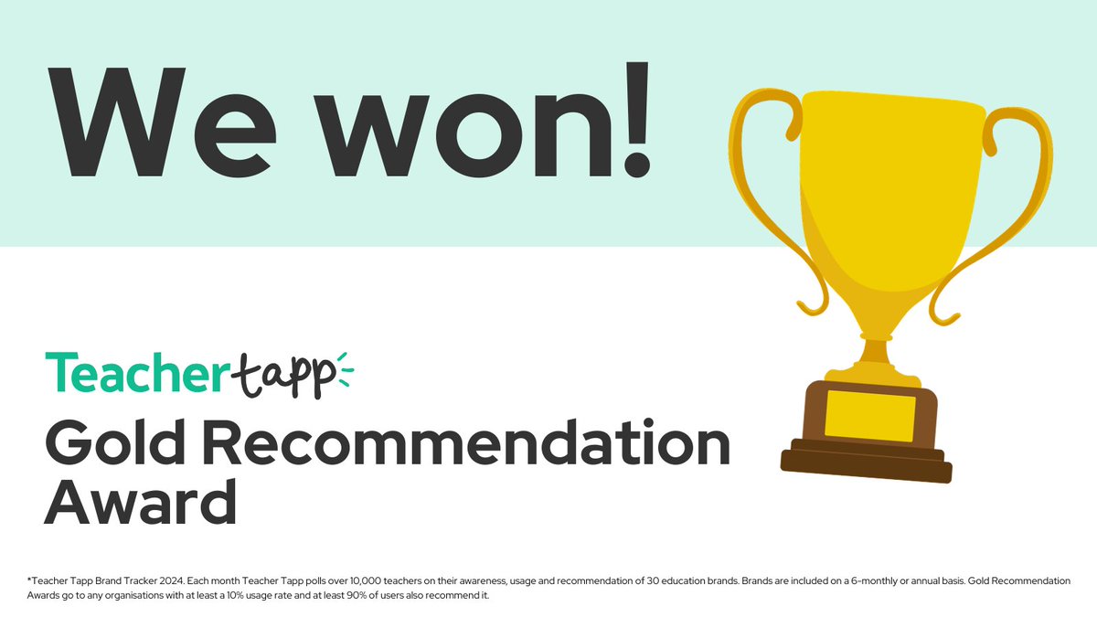 ArkCurriculum's tweet photo. ⭐⭐⭐⭐⭐
Mathematics Mastery Primary has won a @TeacherTapp Gold Recommendation Award. Thanks to all the wonderful teachers who would recommend our programme.

Find out about the subsidy to join for less this year: https://t.co/bK01tlaCQg

#primarymaths #mathsmastery https://t.co/DTuP3a496P