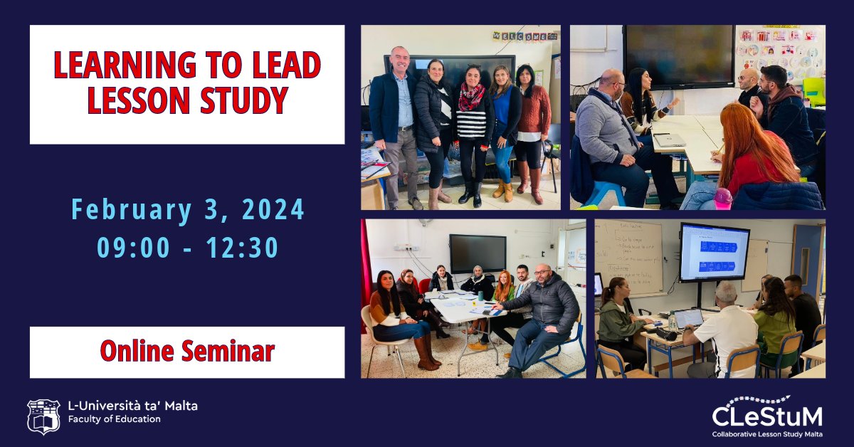 James Calleja (@jamescalleja7) on Twitter photo 🗓️ 2 DAYS TO GO!
👉 2ND INTERNATIONAL ONLINE SEMINAR
📗 LEARNING TO LEAD LESSON STUDY
💻 Register 👇
universityofmalta.zoom.us/meeting/regist…
<a href="/WALessonStudy/">WALS</a> <a href="/Collab_LR/">Collaborative Lesson Research</a> <a href="/clestum/">Collaborative Lesson Study Malta (CLeStuM)</a> <a href="/DrDudley13/">Pete Dudley</a> @zotveelgoesting <a href="/vsumping/">Vincent Andrew 🇧🇳</a> <a href="/lauraformosa139/">Laura</a> <a href="/SuiGoei/">Sui Lin Goei</a> <a href="/StephaneClivaz/">Stéphane Clivaz</a> <a href="/geoffwake1/">Geoff Wake 👇</a> 🗓️ 2 DAYS TO GO!
👉 2ND INTERNATIONAL ONLINE SEMINAR
📗 LEARNING TO LEAD LESSON STUDY
💻 Register 👇
universityofmalta.zoom.us/meeting/regist…
<a href="/WALessonStudy/">WALS</a> <a href="/Collab_LR/">Collaborative Lesson Research</a> <a href="/clestum/">Collaborative Lesson Study Malta (CLeStuM)</a> <a href="/DrDudley13/">Pete Dudley</a> @zotveelgoesting <a href="/vsumping/">Vincent Andrew 🇧🇳</a> <a href="/lauraformosa139/">Laura</a> <a href="/SuiGoei/">Sui Lin Goei</a> <a href="/StephaneClivaz/">Stéphane Clivaz</a> <a href="/geoffwake1/">Geoff Wake 👇</a>