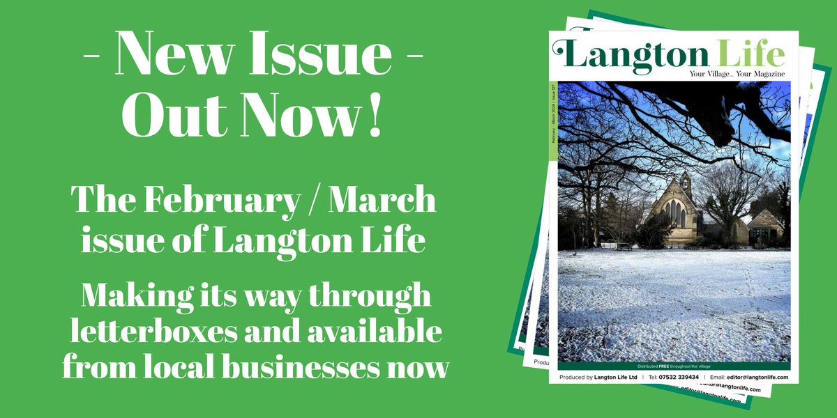LangtonLife's tweet photo. OUT NOW: The February/March issue of Langton Life is out now - delivered through letter boxes and available in local shops as we speak. You can also read online at https://t.co/BvAm2tQjbr
#langtongreen #langtonlife #localmagazine #tunbridgewells #royaltunbridgewells https://t.co/hjRgSAnbTu