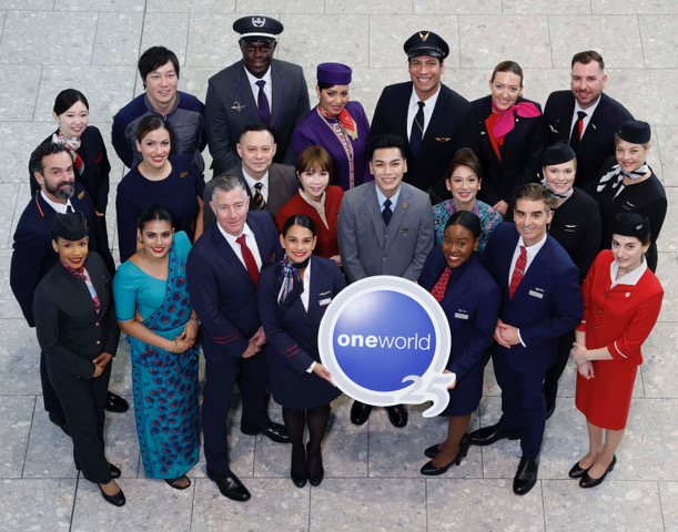 ThePCAgency's tweet photo. Flying high after 25 years: @traveloneworld - the world’s leading #airline alliance - celebrates its 25th anniversary today, with flight and cabin crews, as well as engineers, from around the world meeting at London’s @HeathrowAirport  to mark the occasion. https://t.co/rF5NkN0dg2