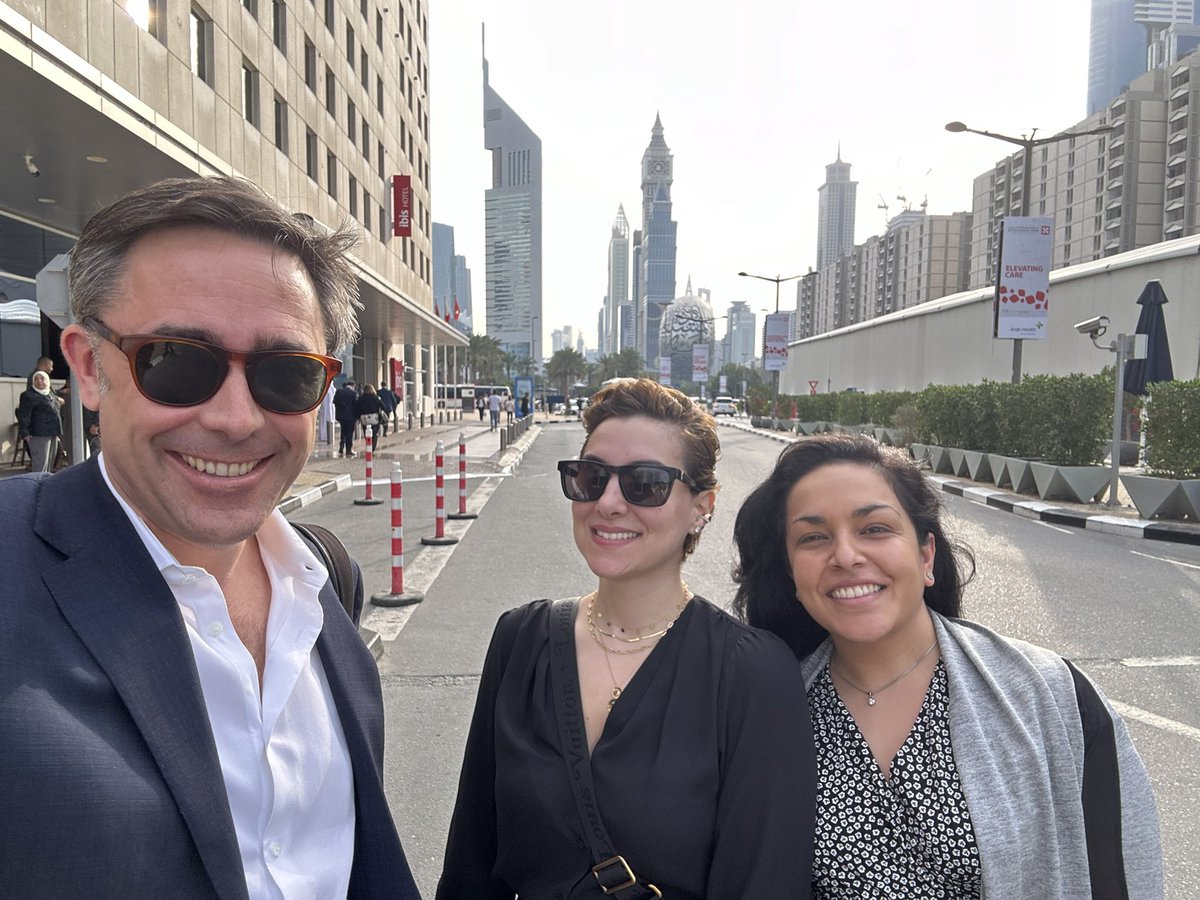 An intense week at #ArabHealth2024 with friends old and new. Here with @Carnall_Farrar @nourmohanna and Zahra Safarfashandi against #Dubai backdrop. Stunning progress in #infrastructure #healthcare #data and #digital is inspiring to see