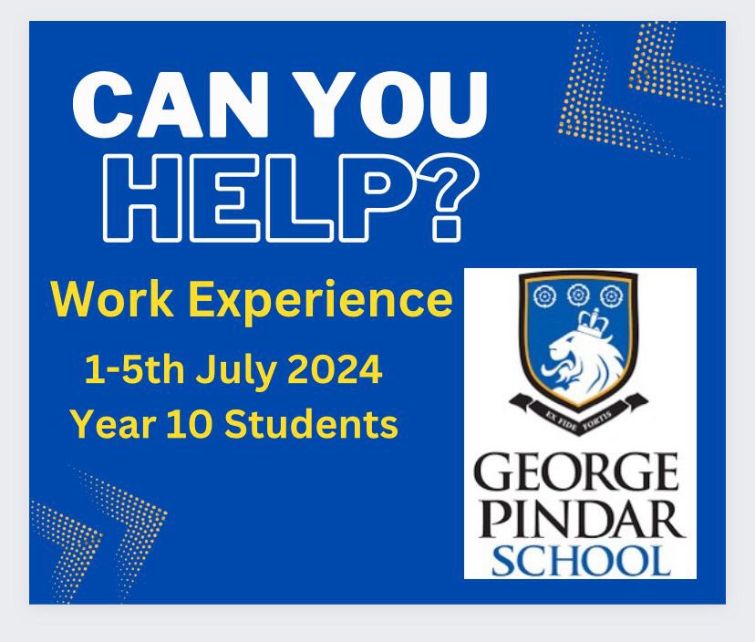 We are still seeking employers who would be willing to offer valuable work experience to our year 10 students from 1-5th July 2024 if this is something you can do please get in touch with our careers adviser Mrs Bilton on j.bilton@gps.hslt.academy