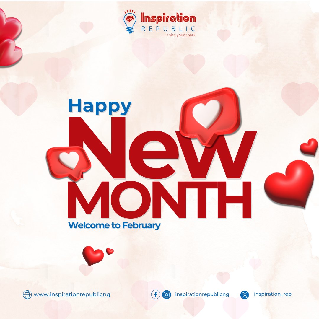Inspiration_rep's tweet photo. Welcome to February! It's the season of love.
Happy New Month. https://t.co/CO8ZmNGvPg