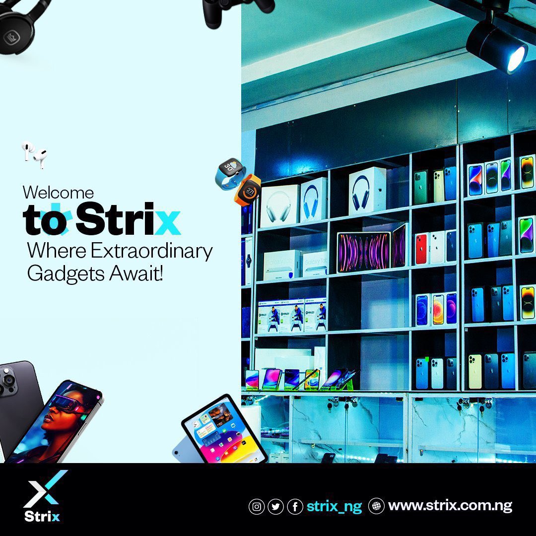 jojominaj100's tweet photo. Get your quality accessories and gadgets, @Strix_ng today tested and trusted 👍

Visit https://t.co/KNkci2cmHM online or walk into any Strix stores to #ShopStrix
- Felicity Mall, Idado, Lekki, Lagos.
- 27, Ogui Road, Enugu.
- MKK Plaza, Gudu, Abuja. https://t.co/44EF3d7biw