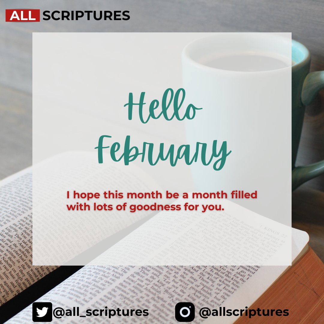 all_scriptures's tweet photo. Happy New Month!
May this month be a month filled with lots of goodness for you and yours.

Make a Commitment to study the Bible this month ( Psalm 1:2).

#allscriptures #newmonth #bibleverse #meditation #gospeltruth #gospelchallenge https://t.co/IT5hhDJVHf