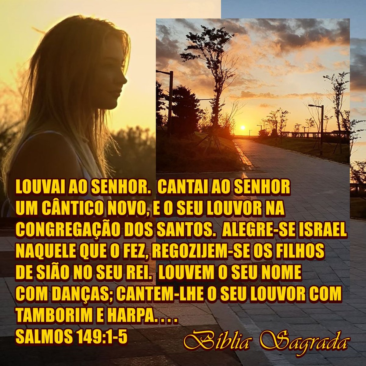 MittyVcCunha's tweet photo. LOUVAI AO SENHOR.  CANTAI AO SENHOR
UM CÂNTICO NOVO, E O SEU LOUVOR NA
CONGREGAÇÃO DOS SANTOS.  ALEGRE-SE ISRAEL
NAQUELE QUE O FEZ, REGOZIJEM-SE OS FILHOS
DE SIÃO NO SEU REI.  LOUVEM O SEU NOME
COM DANÇAS; CANTEM-LHE O SEU LOUVOR. . .
SALMOS 149:1-5 #VidaComCristo #Fé #Graça https://t.co/eqdb7PHUf5