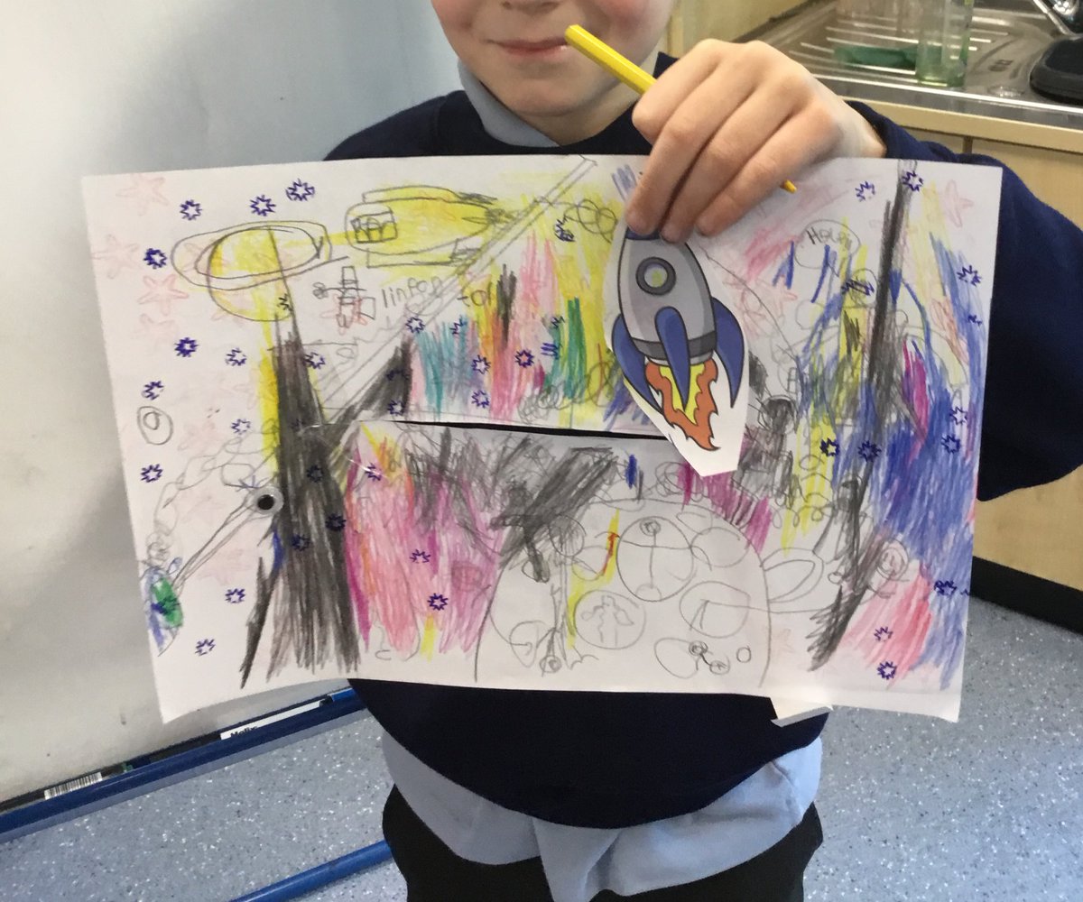 DragonfliesStF's tweet photo. Just look at these amazing moving pictures we created in Dt this week- we used different moving  mechanisms to make our space inspired picture come to life! https://t.co/qbuiIQweeK