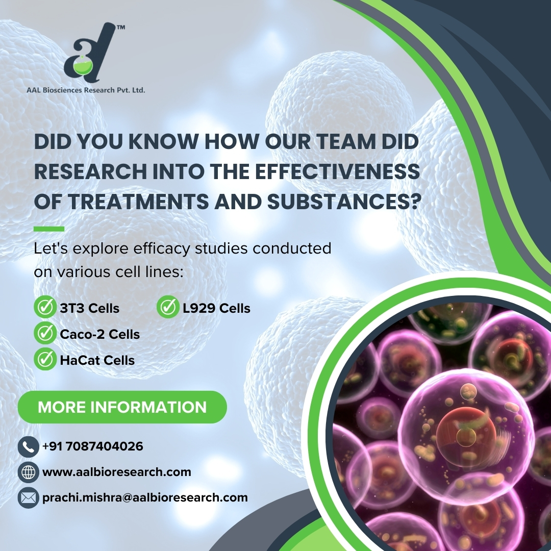 AALBiosciences's tweet photo. AAL Bio Sciences offers efficacy studies conducted on various cell lines. Call us to know more: +917087404026
#AALBio #BioPharma https://t.co/BB7uqGL5Bl