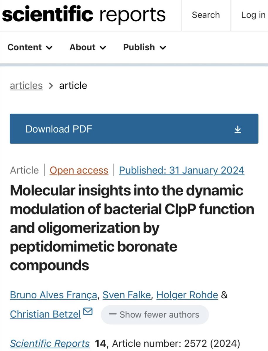 👏🏼 Congratulations to our core facility users from @Betzel_Lab @CFEL_Hamburg for their great work on studying the structure - function of bacterial caseinolytic protease P subunit (ClpP) and its modulated effect by peptidomimetic boronates. 🔎 rdcu.be/dxoW3