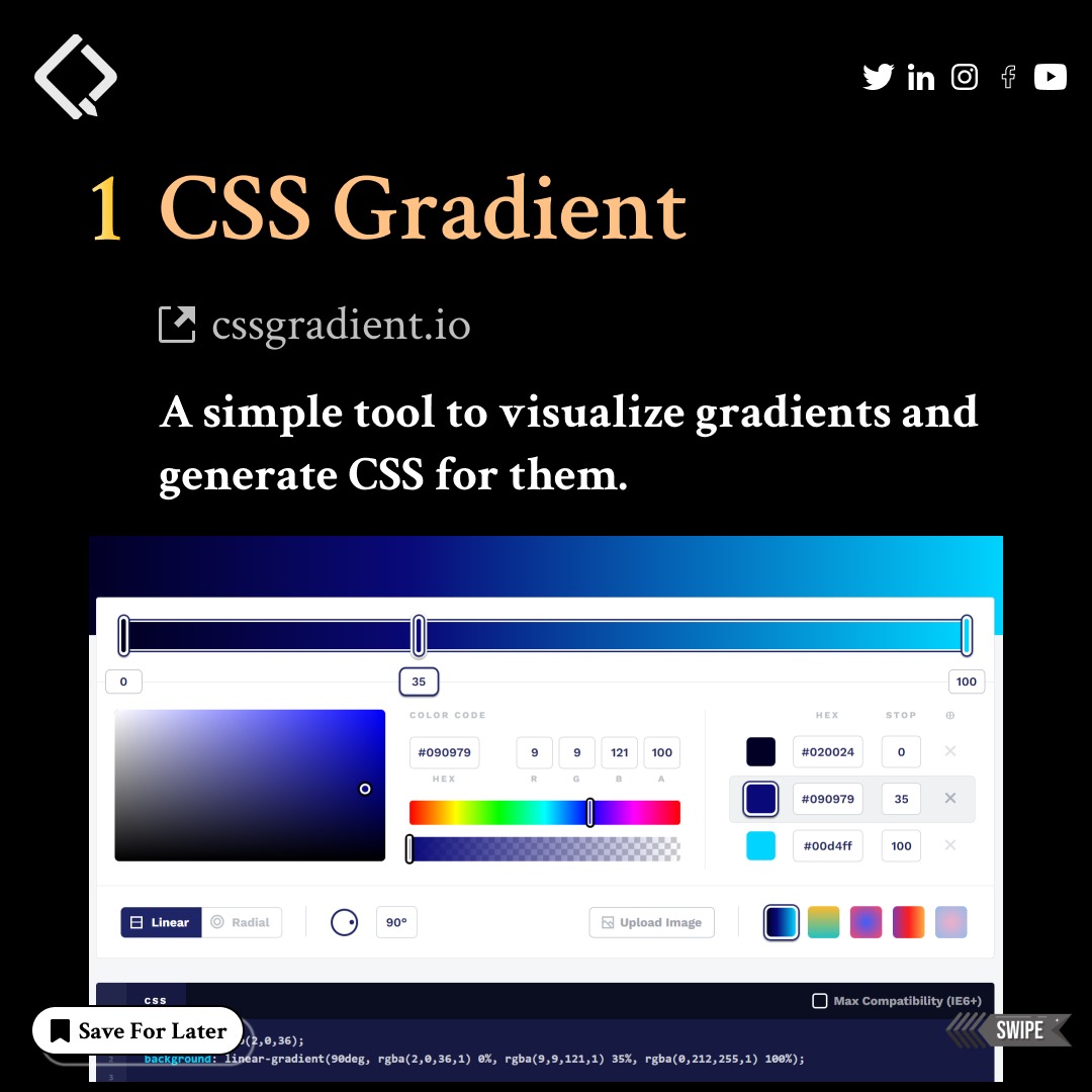 qubycles's tweet image. "Elevate your web development game with these must-have tools! From code optimization to design finesse, these tools have got you covered. 💻✨ #WebDevEssentials #CodingMagic"
Follow us 👉 @qubycles
Visit Us:- qubycles.com
#qubycles #BeJobReady #css #coding #github