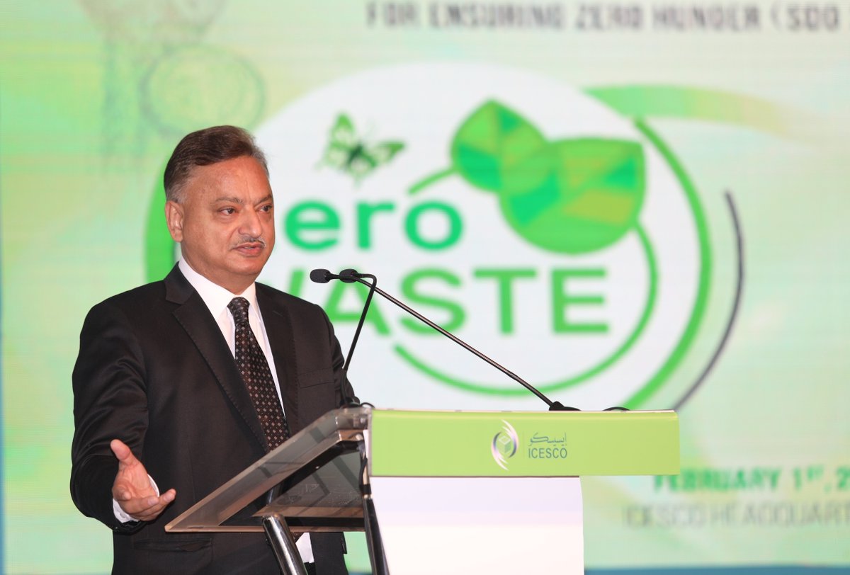 ICESCO_En's tweet photo. "60% of food wastage occurs at the household... that kind of loss can be sufficient to feed the world population...A significant percentage of food wastage also occurs at the industrial and supply chain levels" - Dr. Raheel Qamar, Head of the S&T Sector at ICESCO

At ICESCO's Award Ceremony of 1st Competition to develop a process to convert bio-waste to a nutritious food bar for ensuring zero hunger