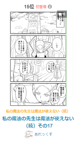 本日のピクシブで
総合デイリーランキング 15位
漫画デイリーランキング 3位
頂きましたー!有難うございます! 