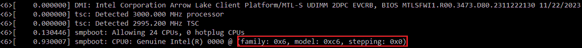 InstLatX64's tweet photo. I spotted a new #ArrowLake-S (CPUID C0660, 24 threads, 3GHz, w/o #AVX512) among the #Intel test machines:
https://t.co/xiSjhpEcPP https://t.co/Dasjo0L6Fp