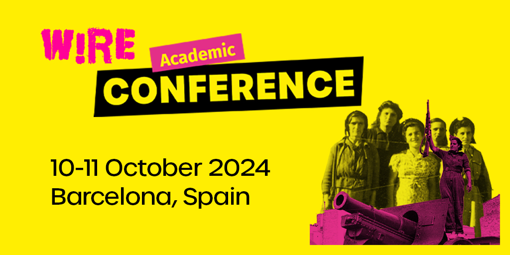 WIRE_eu's tweet photo. Save the date!
On 10-11 October 2024, our academic conference will focus on new interpretations of #Resistance through women's experiences.
Join us to analyse the current state of transnational studies on #war, resistance, #gender and #violence.
https://t.co/FREXQKTCRh
#WIRE https://t.co/4qZR17dXMs