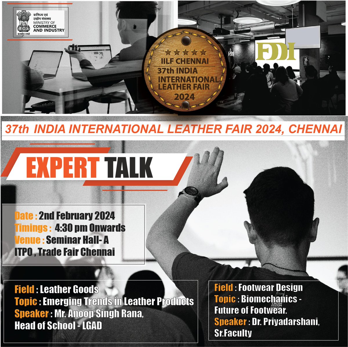 fddiofficial's tweet image. Join us at IILF 2024 International Leather Fair as FDDI takes the stage for an Expert Talk at the Trade Centre Fair, Seminar Hall - A on 02nd February 2024. Explore insights, innovations. #IILF2024 #LeatherFair #ExpertTalk #FDDI #Craftsmanship #Innovation