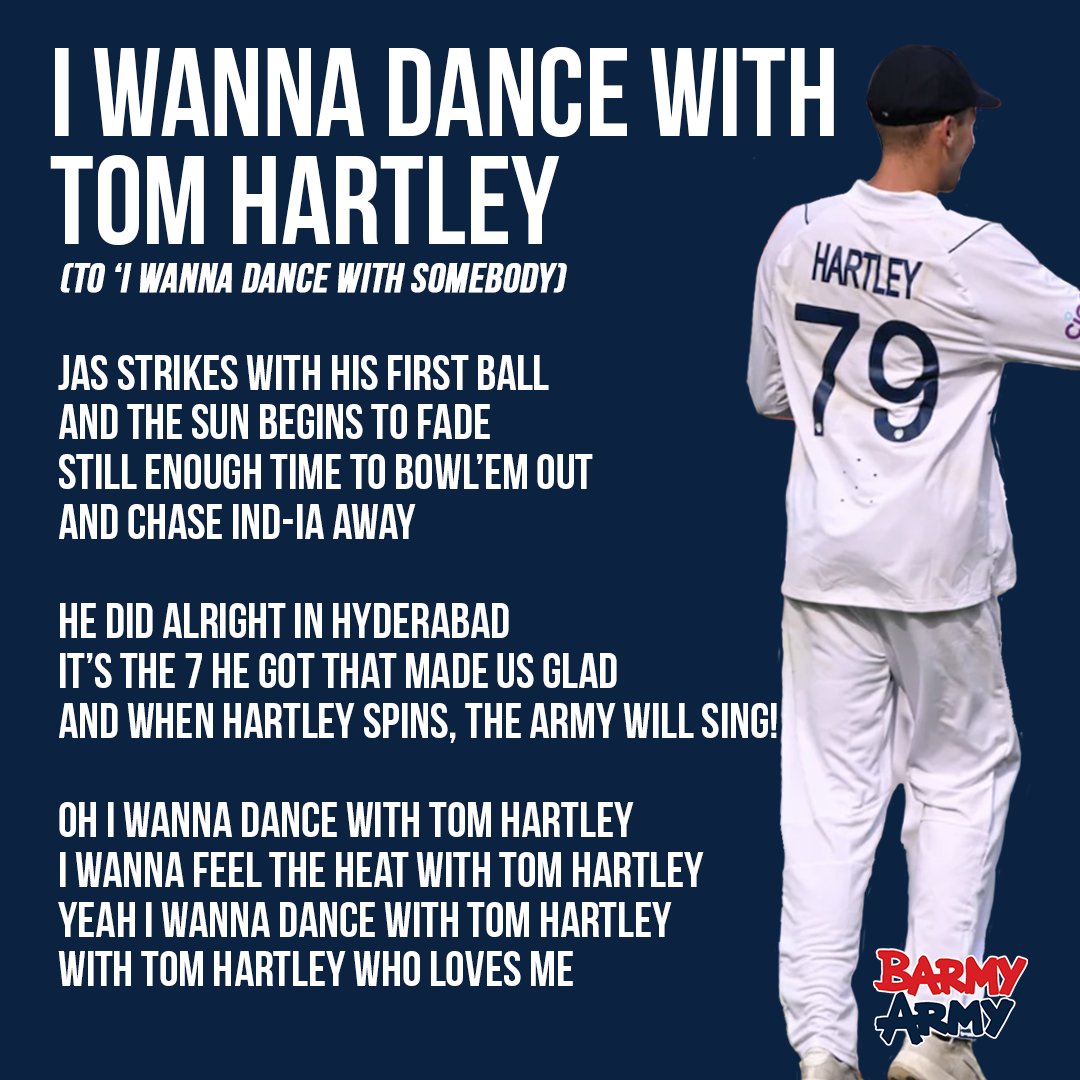 🚨 NEW TOM HARTLEY SONG 🚨

Inspired by the man himself and his club @Ormskirk_CC - here is our new song for England's Hyderabad hero ⬇️