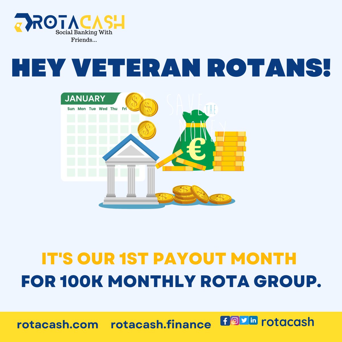 rotacash's tweet image. It's a Another 💰💰💰💰 Pad Day!

Congrats to the first #Rotan of the new 100k #Rota Circle, the best way to end the month of January 2024🔥🎉🎉🎉🎉🚀
#Rotacash #fintech #Savings #NFTs @OfficialSiban @ValucopOfficial @_CryptoBootcamp @CV_Labs