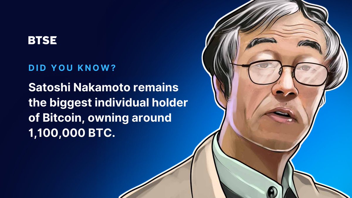 Didyouknow? The mysterious creator of #Bitcoin, Satoshi Nakamoto, holds the  title of the biggest individual holder of Bitcoin. #cryptocurrency