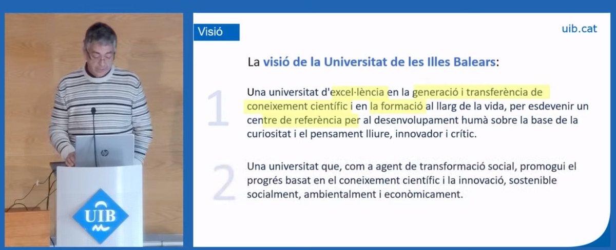 marinaarrabal's tweet photo. Escoltam a Francisco J. Bastida López, director de l'Oficina de Planificació Estratègica, que ens parla de l'eix de la docència en el pla estratègic de la UIB #EdocènciaUIB #VIJornadesDocents @UIBuniversitat @CDigitalUIB https://t.co/g27vOyoRBR